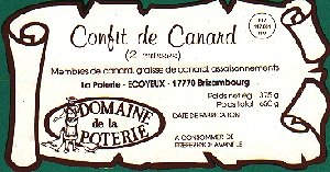 Confit de Canard label
