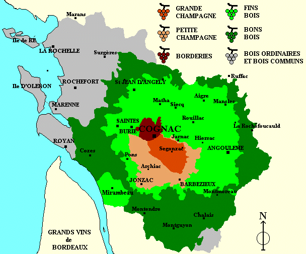Pineau des Charentes region map